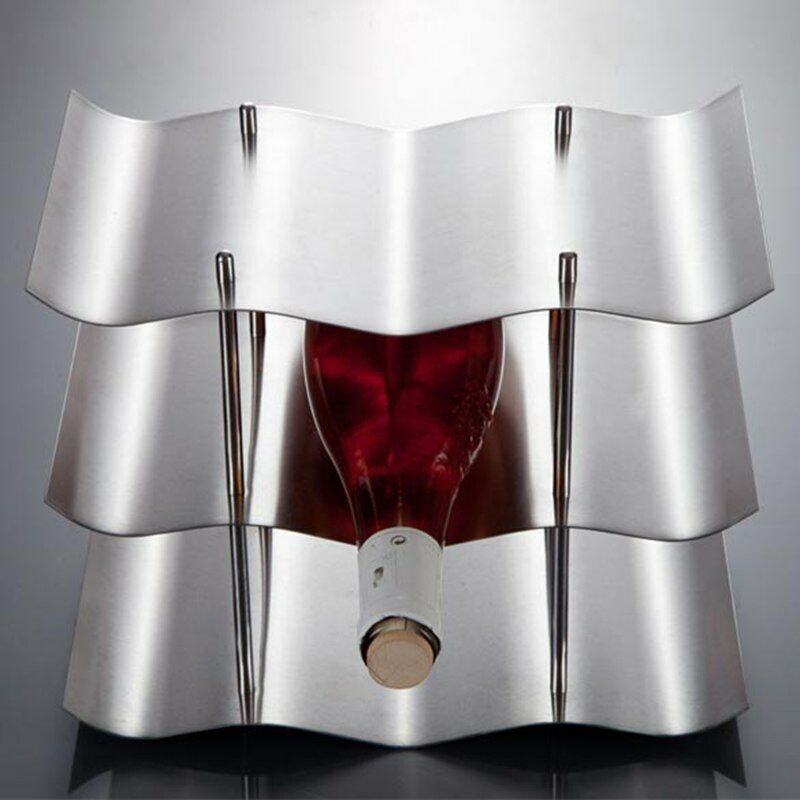 Stainless Steel 3-layers Red Wine Bottle Rack Holder Bracket Home Bar Tool Shelf