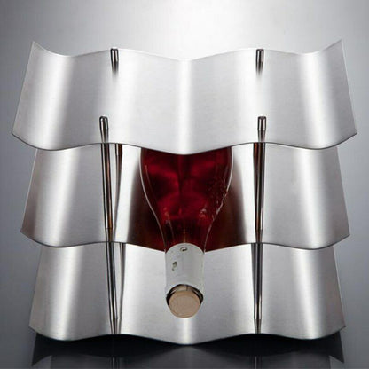 Stainless Steel 3-layers Red Wine Bottle Rack Holder Bracket Home Bar Tool Shelf