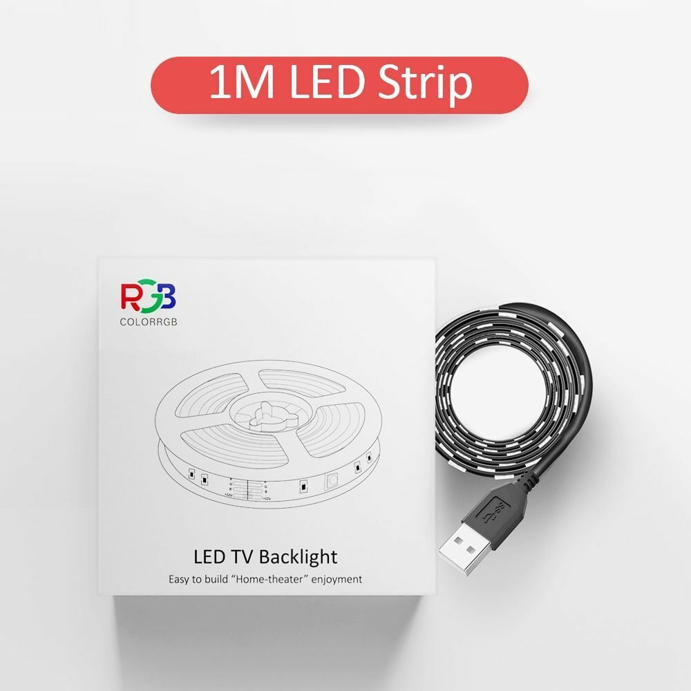 TV Backlight USB Powered LED Strip Light RGB5050 24 Inch-60 Inch Mirror PC APP