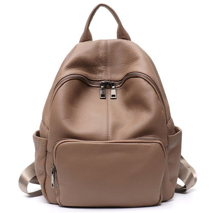 Genuine Leather Backpack Women Men Shoulder Bag School Travel Cowhide
