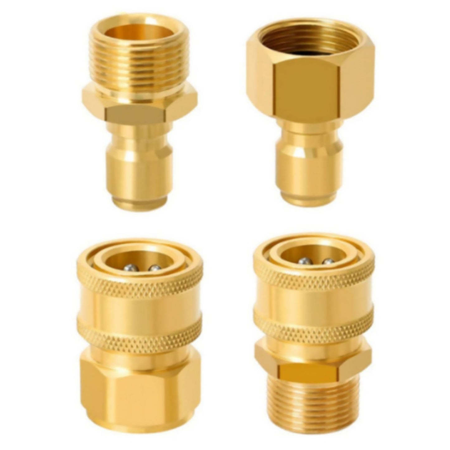 4PCS M22-15mm 3/8'' Connect Pressure Washer Hose Adapter Replacement