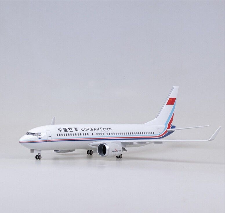47CM China Air Force BOEING 737 Airplane Led Sound-controlled Light Resin Model