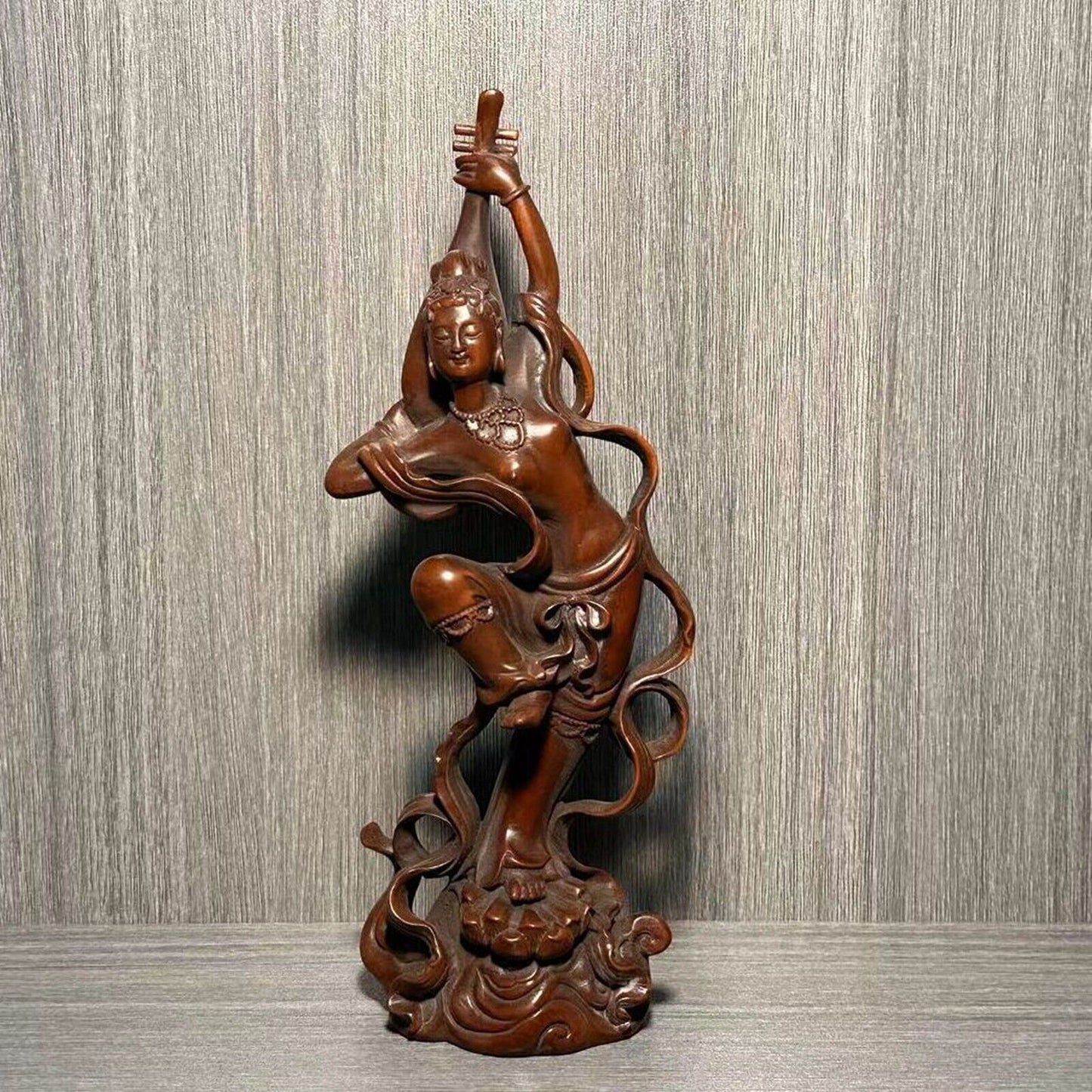 Collection Chinese Boxwood Carved Pretty Woman Statue Wood Sculptures Home Decor