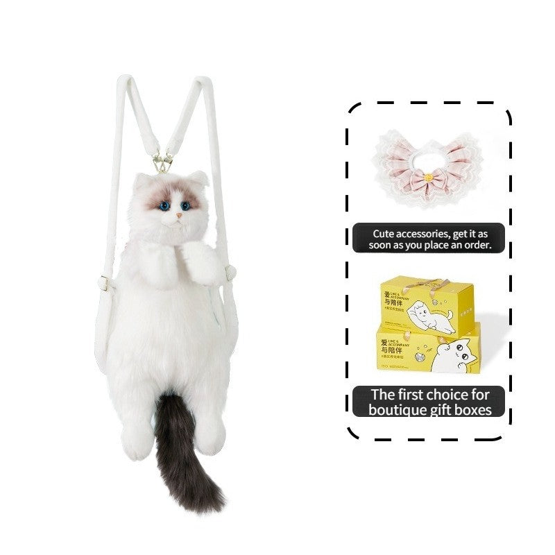 Puppet Cat Backpack Simulation Backpack Doll Plush Toy Birthday Gift（wholesale）5