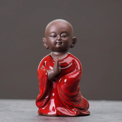 Little Monk Purple Sands Tea Pet Ornament 9cm Tea Table Decoration Tea Play