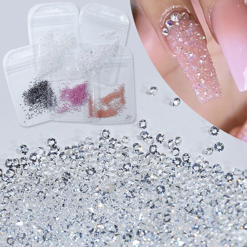 1440pc/bag Crystal AB Gold 3D Flat Back Crystal Nail Art Rhinestones Decoration
