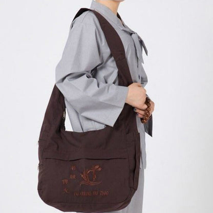 Embroidery Shoulder Bags Shaolin Zen Monk Buddhist Meditation Lay Kung Fu Bag