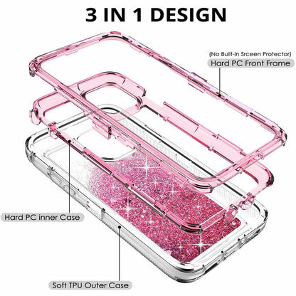 iphone 16 Pro Max 11/12/13/14/15 Plus/XS Max/XR Shockproof Case Liquid Glitter