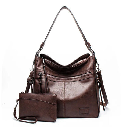 Winter Women Handbags Shoulder Bags Travel Weekend Leather Bag with Purse