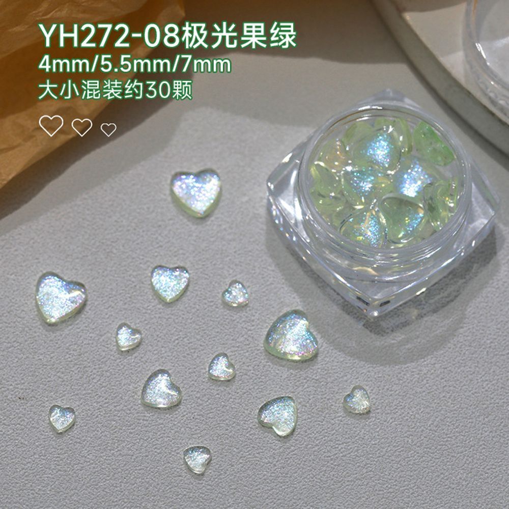 Nail Art Decals 20-100Pcs 3D Heart Charms Clear Acrylic DIY Manicure Accessories