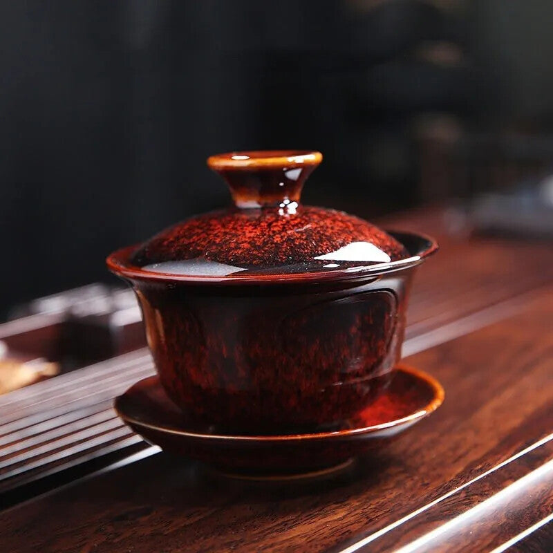 160ml Ceramic Kung Fu Tea Set Kiln Change Gaiwan Tea Bowl Tea Cup Home Tea Maker