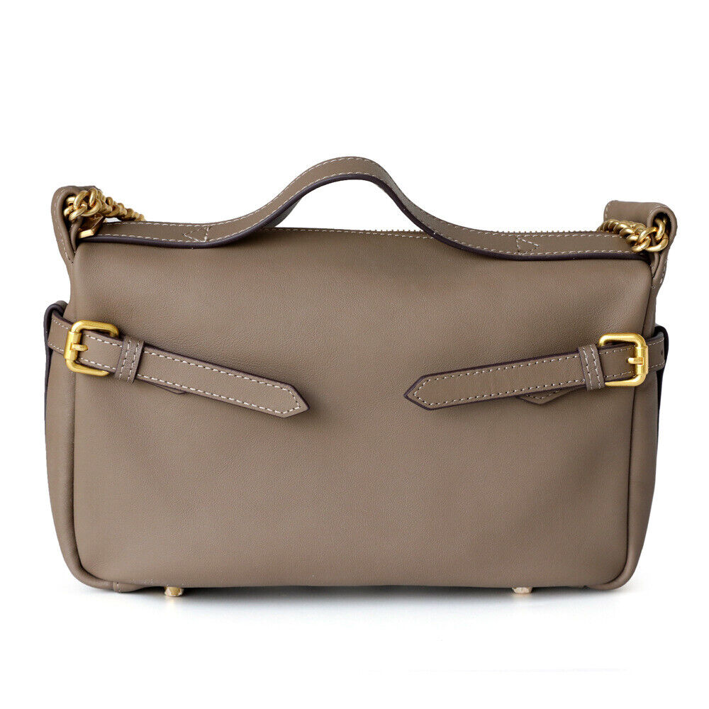 Small Mini Real Leather Shoulder Bag Tote Pouch w/ Chain Straps Fashion Handbag