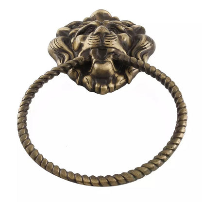 Antique Look Lion Brass Door Knocker With Rope Ring Door Bell Home Decor