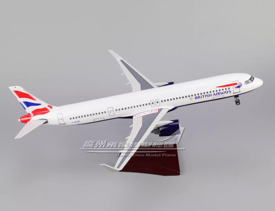 45CM 1:100 BRITISH AIRWAYS AIRBUS A321neo Airplane Landing Gear Resin Model