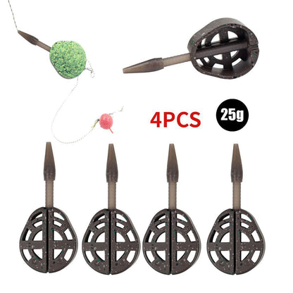 25/35g Inline Method Feeder Mold Bait Thrower Bait Plumb Set Zinc Alloy Carp Kit