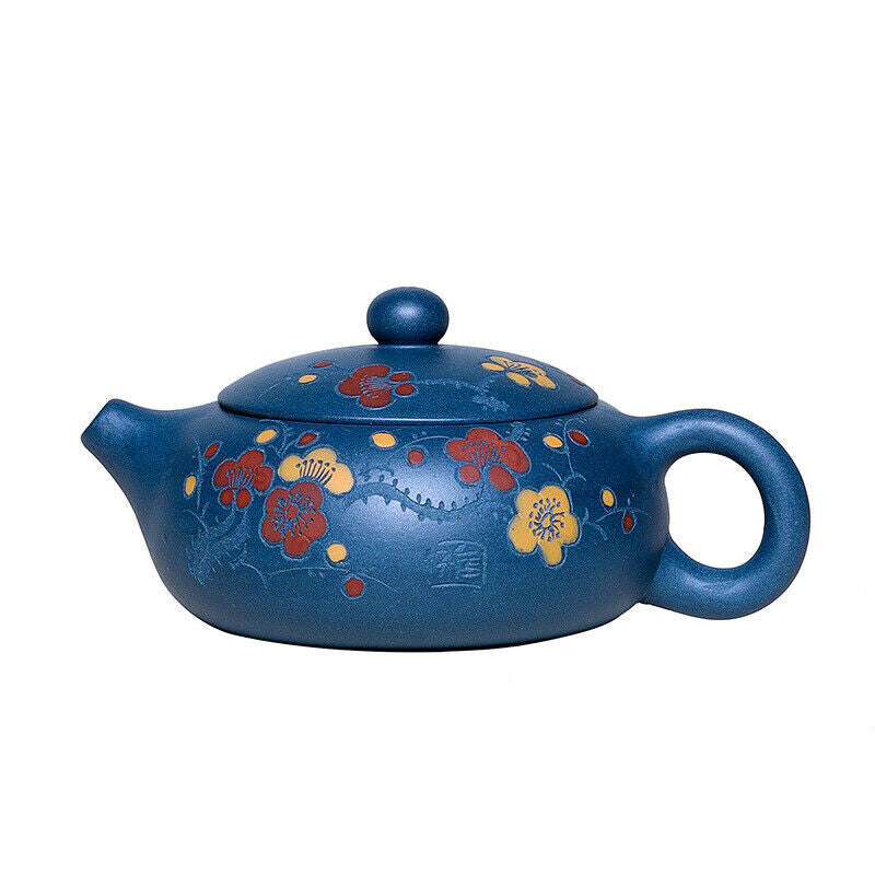 180ML Yixing Zisha Pottery Handmade Day Green Clay Plum Blossom Teapot Tea Pot