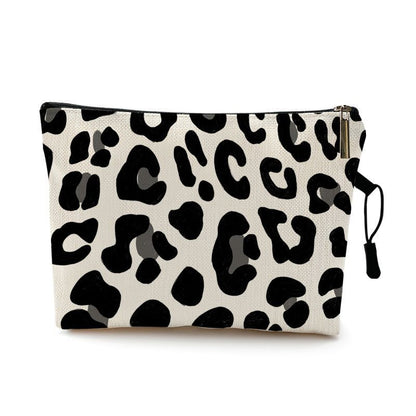 Water Resistant Makeup Bag Zebra Stripe Brown Pink Leopard Print Cosmetic Purse