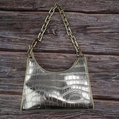 Zipper Handbags Texture Embossed Lacquer Shoulder Bag Simple Small Square Bags