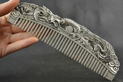 Chinese Old Decoration Collectibles Handwork Carving Dragon Comb