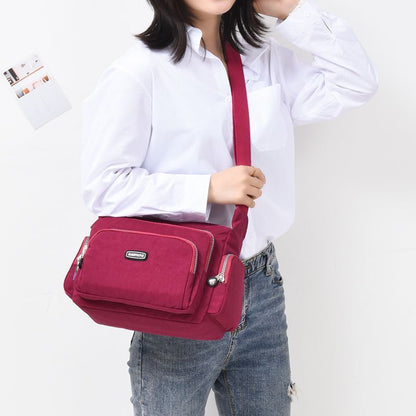 Waterproof Nylon Crossbody Bags Travel Message Bag Zipper Pack Shoulder Handbag