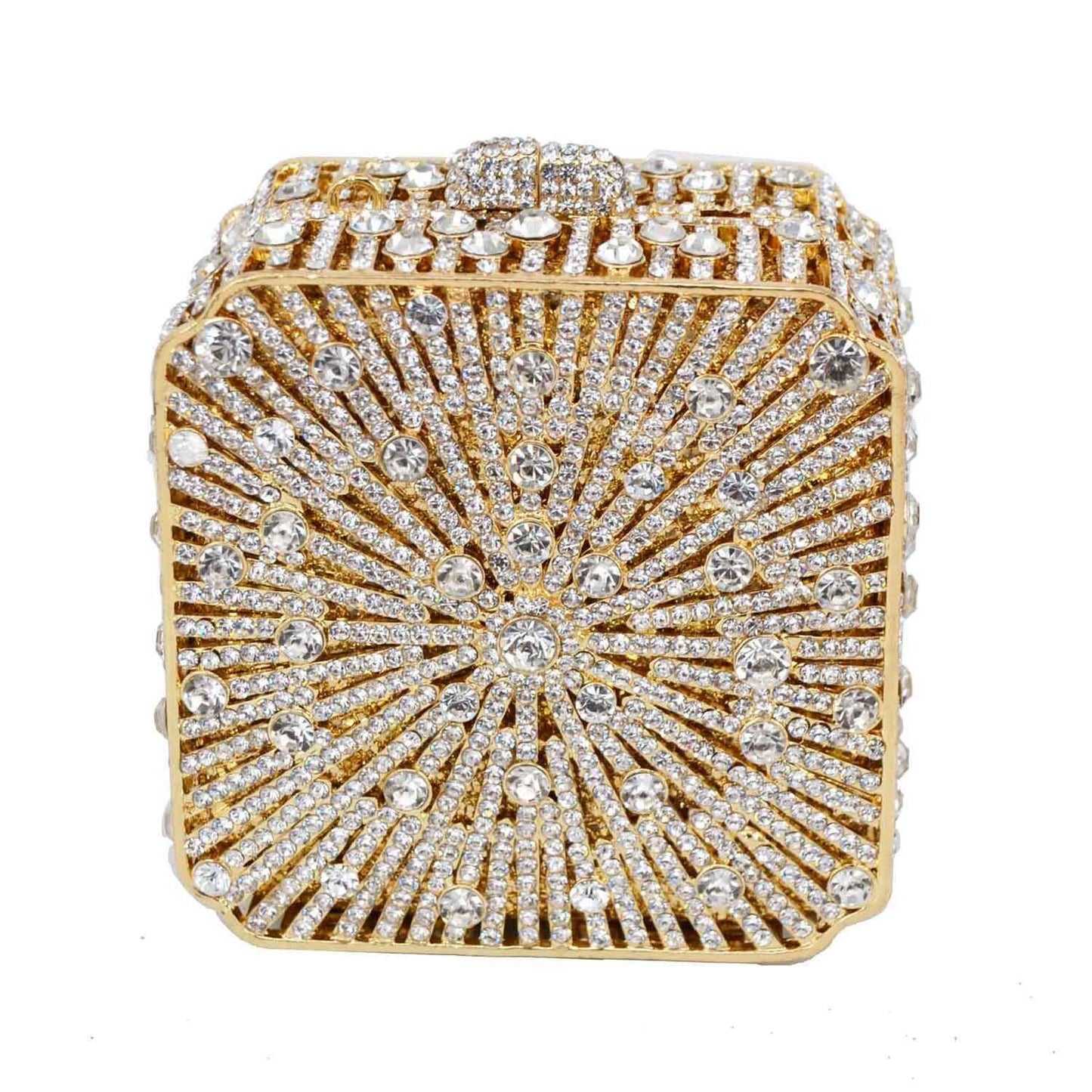 Party Purse Luxury Crystal Clutch Metal Frame Evening Bag Handbags 11*11*6.5 CM