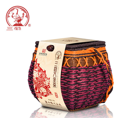 Premium Three Cranes Liupao Hei Cha Liu Bao Aged Black Dark Tea Basket 500g