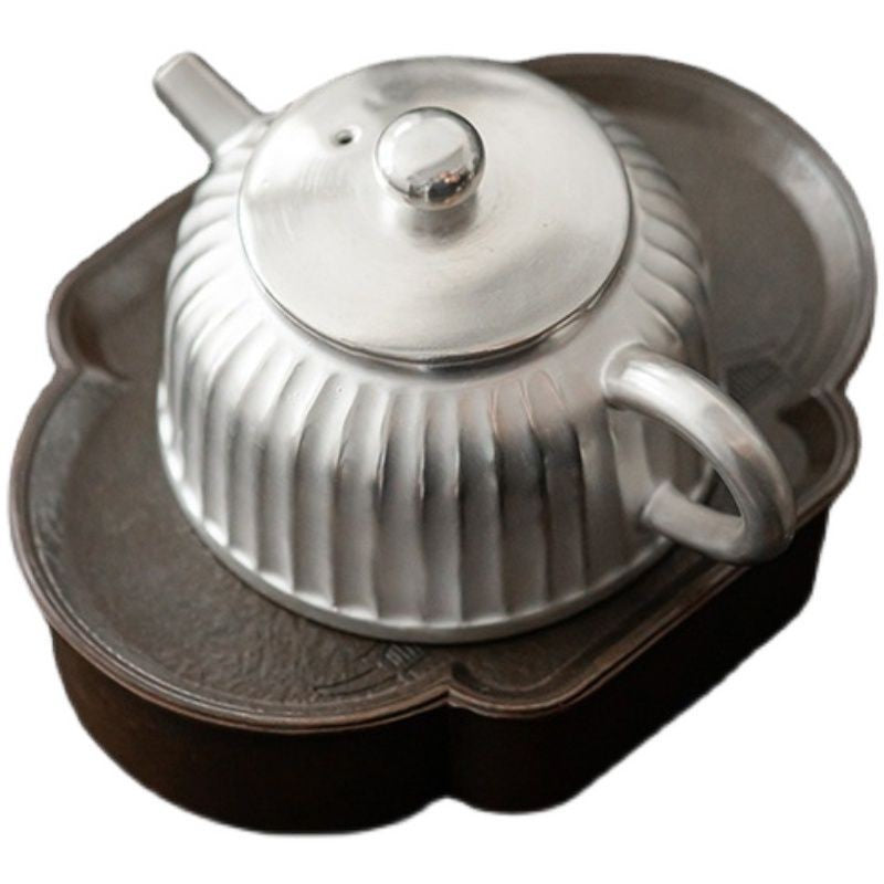 999 Silver Plated Ceramic Teapot Chrysanthemum Petal Kung Fu Tea Pot 150ml