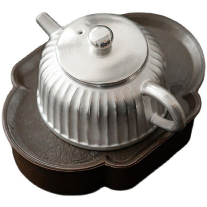 999 Silver Plated Ceramic Teapot Chrysanthemum Petal Kung Fu Tea Pot 150ml