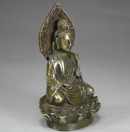 14cm copper Buddha statue trend to Bodhisattva Buddha ware Buddhist handicraft