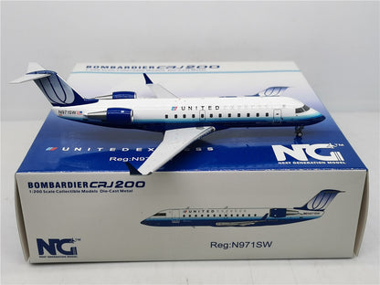1:200 NG Model UNITED CRJ-200 Passenger Airplane Diecast Aircraft Model
