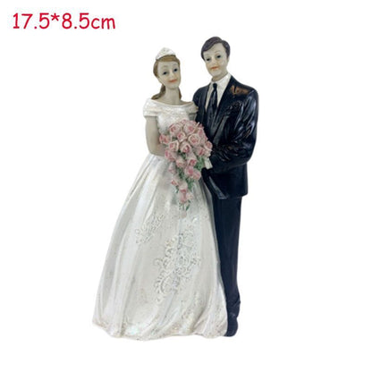 Wedding Cake Topper Resin Bride Groom Figurines Miniatures DIY Crafts Decoration
