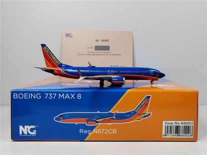 1:400 NG Model Southwest BOEING 737 MAX 8 Passenger Airplane Diecast Plane Model