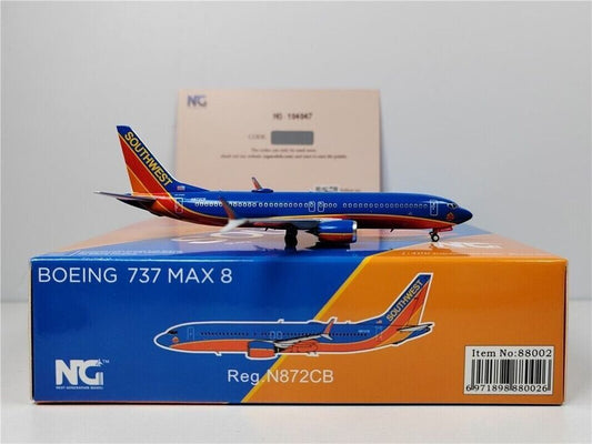 1:400 NG Model Southwest BOEING 737 MAX 8 Passenger Airplane Diecast Plane Model