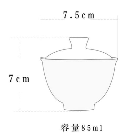 85ml Kung Fu Gaiwan Ceramic Hand Painted Flower Pattern Tureen Tea Cup Bowl Tea