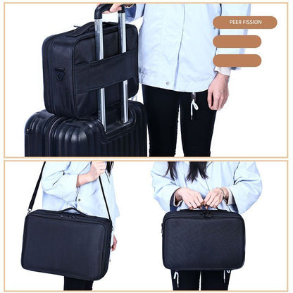 Oxford Cloth Makeup Bag Large Compartments Women Travel Cosmetic Case Zipper 1PC