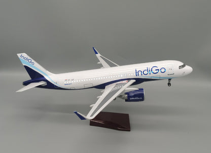 47CM Indigo AIRBUS A320neo Plane Led Sound-controll Light Resin Aircraft Model