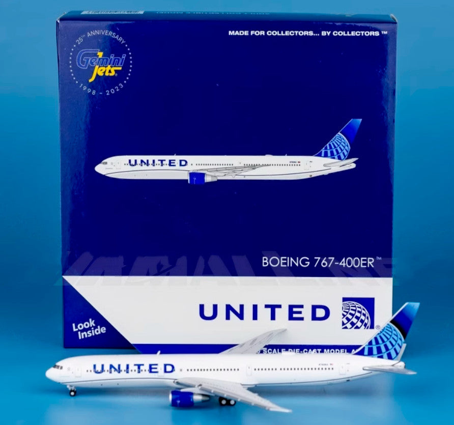 1:400 GeminiJets UNITED BOEING 767-400ER Passenger Airplane Diecast Plane Model