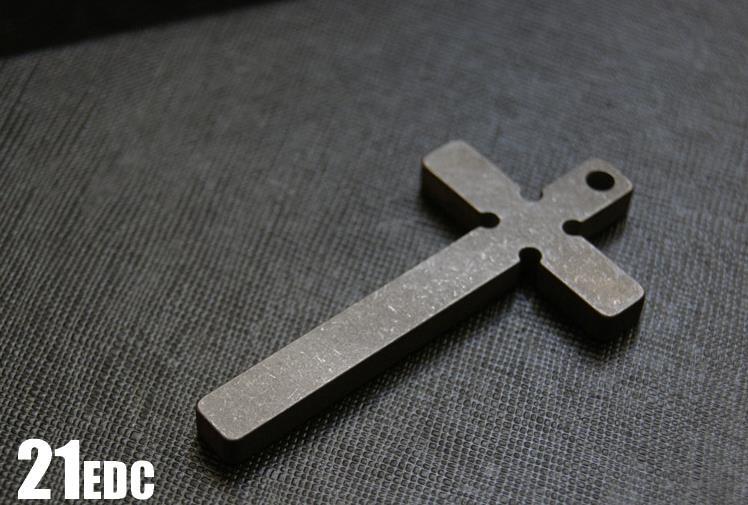 Titanium Alloy Stone Wash Thickened Cross Necklace Pendant Keyhain DIY pendant