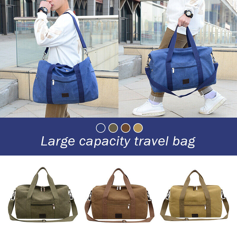 Mens Holdall Duffle Large Capacity Gym Sports Bag Cabin Shoulder Travel HandBag