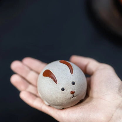 Purple Clay Rabbit Ceramic Teapet Tea Animal for Tea Boat Accessories