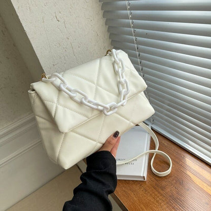 PU Leather Crossbody Bags Women Flap Bag Trending Chain Shoulder Handbags