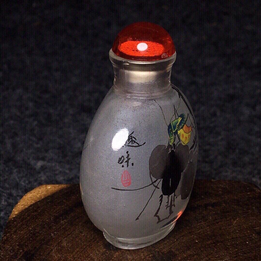 Ancient Chinese handmade interior painting ancient glazed snuff bottle