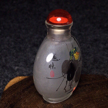 Ancient Chinese handmade interior painting ancient glazed snuff bottle