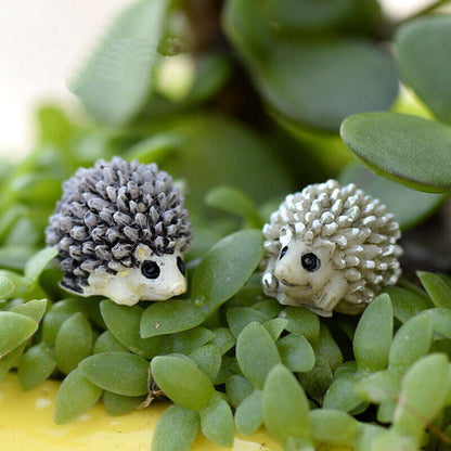 Miniature Hedge Pig Set of 3pcs Resin Hedgehog Mini Figurine Garden Flower Pot