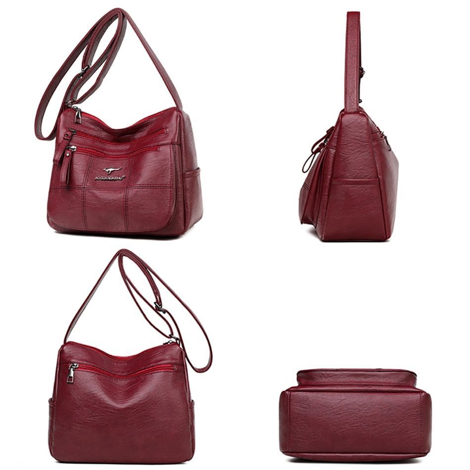 Synthetic Leather Luxury Handbag Large Capacity Shoulder Crossbody Bag Polyester