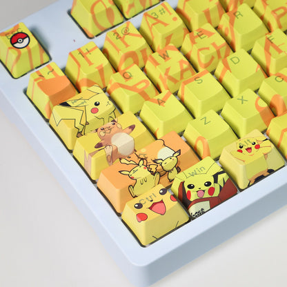 New Anime Pokémon 108 Keys PBT Light Backlit Keycap Set F/Mechanical Keyboard