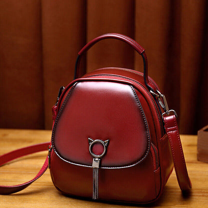 Faux Leather Women's Fashion Small Backpack Mini Cute Shoulder Bag Rucksacks