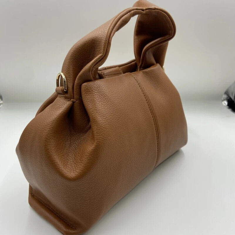 Cloud Bags Women Genuine Leather Cowhide Simple Dumpling Shape Shoulder Handbag