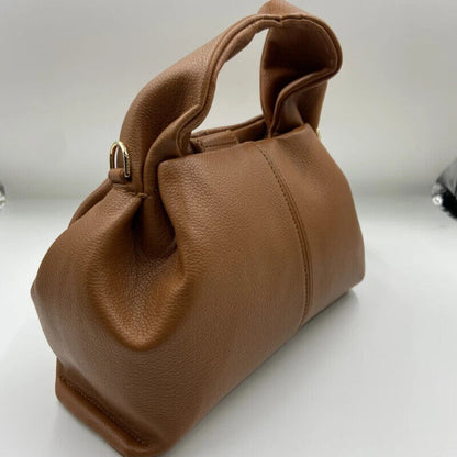 Cloud Bags Women Genuine Leather Cowhide Simple Dumpling Shape Shoulder Handbag