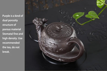 Chinese Yixing Purple Clay Teapot Raditional Dragon Tea Pot Big Capacity Teapot